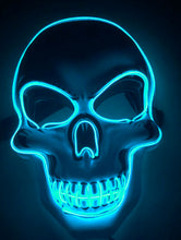 Load image into Gallery viewer, Halloween Skeleton Mask LED Glow Scary Mask