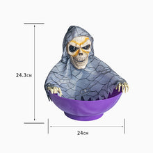 Load image into Gallery viewer, Halloween Skull Fruit Plate Spooky Electric Skeleton Candy Holder