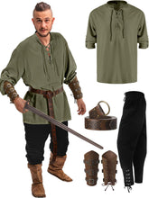 Load image into Gallery viewer, Official 4 Pcs Halloween Men's Pirate Costume