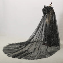 Load image into Gallery viewer, Official Gothic Punk Cloak Soft Tulle Capes with Hood Cape Halloween Costume for Women