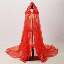 Load image into Gallery viewer, Official Gothic Punk Cloak Soft Tulle Capes with Hood Cape Halloween Costume for Women