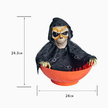 Load image into Gallery viewer, Halloween Skull Fruit Plate Spooky Electric Skeleton Candy Holder