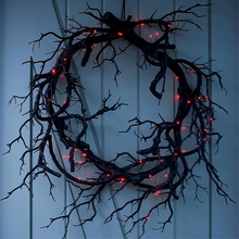 Load image into Gallery viewer, Halloween Wreath Black