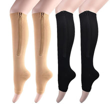 Load image into Gallery viewer, Zipper Compression Socks Open Toe Toeless Compression Socks for Women and Men