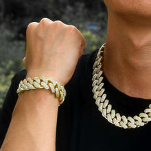 Load image into Gallery viewer, 18K Gold/Silver Cuban Chain with Cuban Bracelet