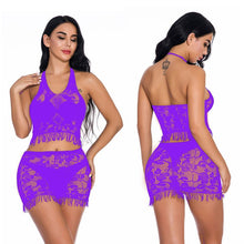 Load image into Gallery viewer, Plus Size Sexy Women's Nightwear Babydol High Elast Underwear Female Black Nightgown Large Size Costumes Sleepwear Dress Set