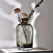Load image into Gallery viewer, Flower Vase Grey Glass Living Room Decoration Terrarium Vase Morden Deco Home Terrarium for Flower Vases Wedding Decor вазы