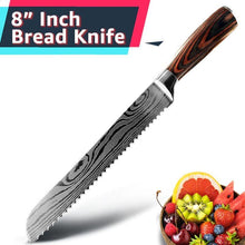 Load image into Gallery viewer, Damascus Kitchen Knife Set