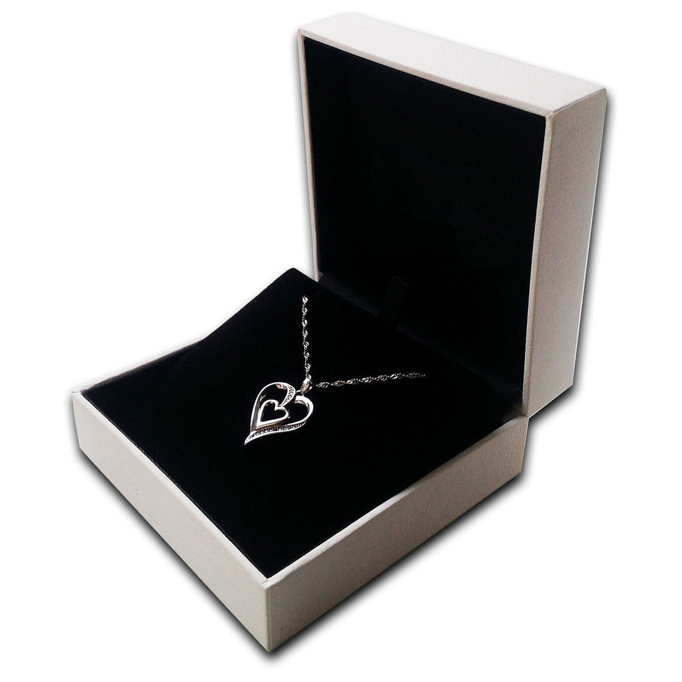 Double Heart Necklace - 925 Sterling Silver Jewellery Pendant