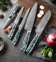 Load image into Gallery viewer, Handmade Damascus Steel Knife Set