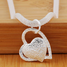 Load image into Gallery viewer, Doteffil Double Heart Necklace - 925 Sterling Silver Zircon Pendant
