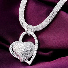 Load image into Gallery viewer, Doteffil Double Heart Necklace - 925 Sterling Silver Zircon Pendant