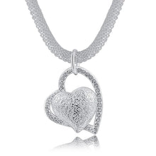 Load image into Gallery viewer, Doteffil Double Heart Necklace - 925 Sterling Silver Zircon Pendant