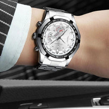 Load image into Gallery viewer, Fngeen Luxury Sports Quartz Men's Watch - Full Steel Waterproof Calender Wristwatch - Theshinemart