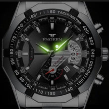 Load image into Gallery viewer, Fngeen Luxury Sports Quartz Men's Watch - Full Steel Waterproof Calender Wristwatch - Theshinemart