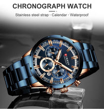 Load image into Gallery viewer, Curran Luxury Sports Quartz Men's Watch - Full Steel Waterproof Chronograph Wristwatch - Theshinemart