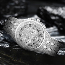 Load image into Gallery viewer, Relogio Masculino Luxury Full Diamond Gold Stainless Steel Quartz Wristwatch