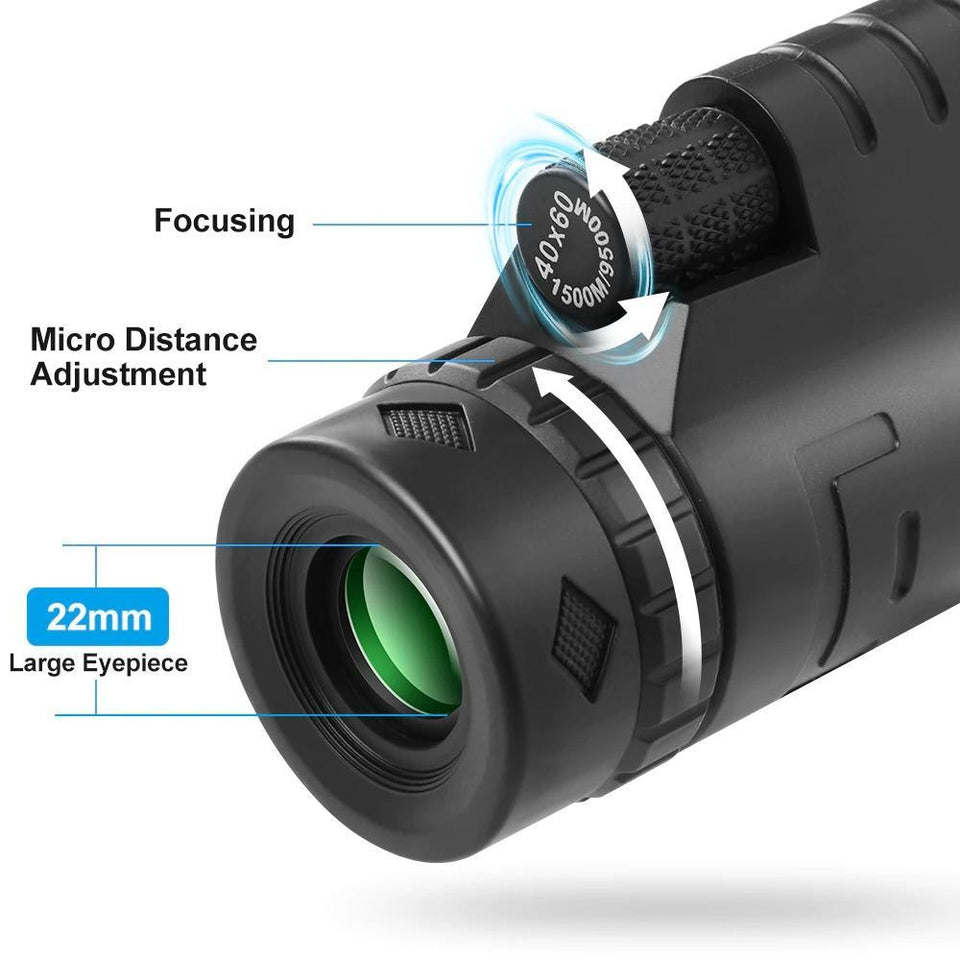 Starscope Monocular - High Power 4k Monocular with Mobile Holder & Tripod - Military Grade Waterproof Monocular