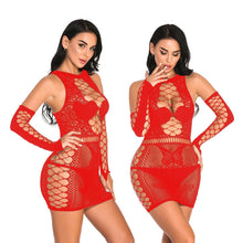 Load image into Gallery viewer, Plus Size Sexy Women's Nightwear Babydol High Elast Underwear Female Black Nightgown Large Size Costumes Sleepwear Dress Set