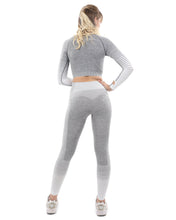 Load image into Gallery viewer, Bocana Seamless Leggings & Sports Top Set - Grey & White