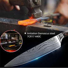 Load image into Gallery viewer, Damascus Kitchen Knife Set