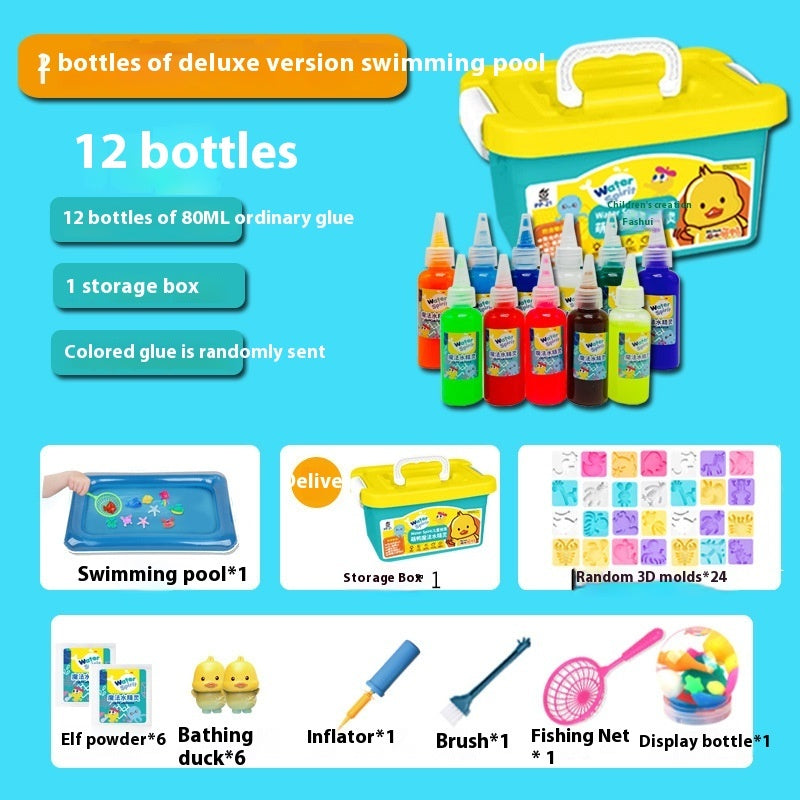 Magic Water Bottle Toy Set for Kids with Storage Box