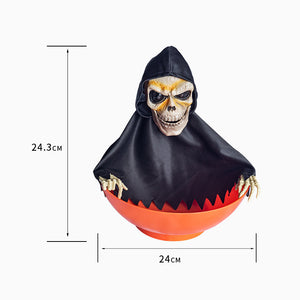 Halloween Skull Fruit Plate Spooky Electric Skeleton Candy Holder