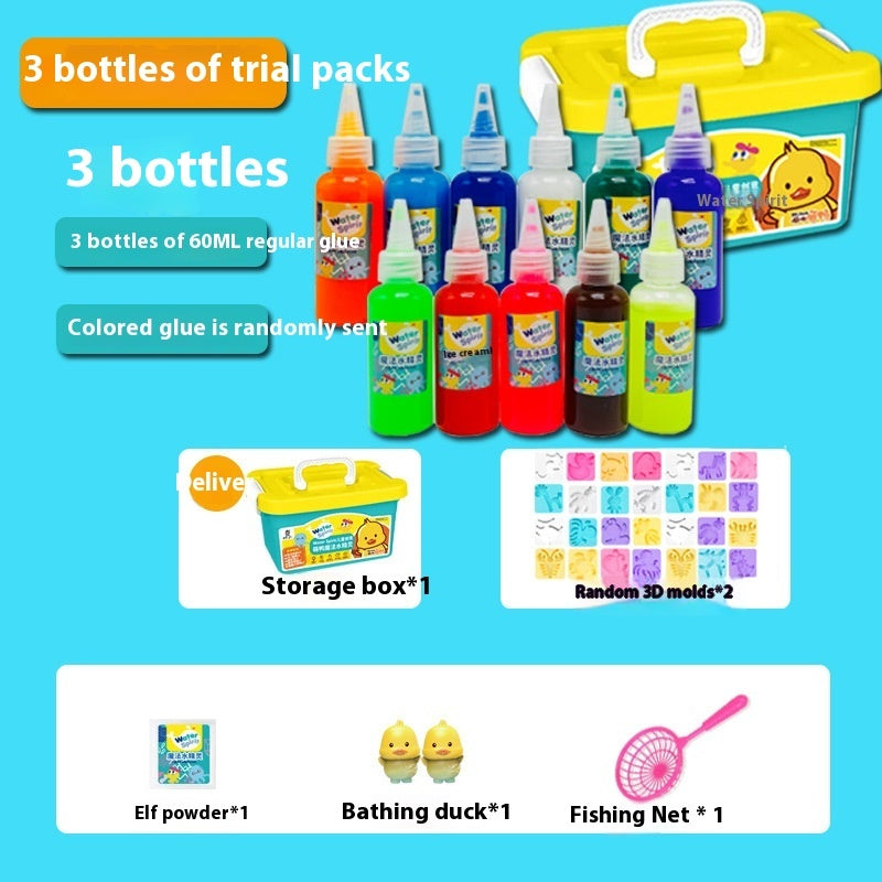 Magic Water Bottle Toy Set for Kids with Storage Box