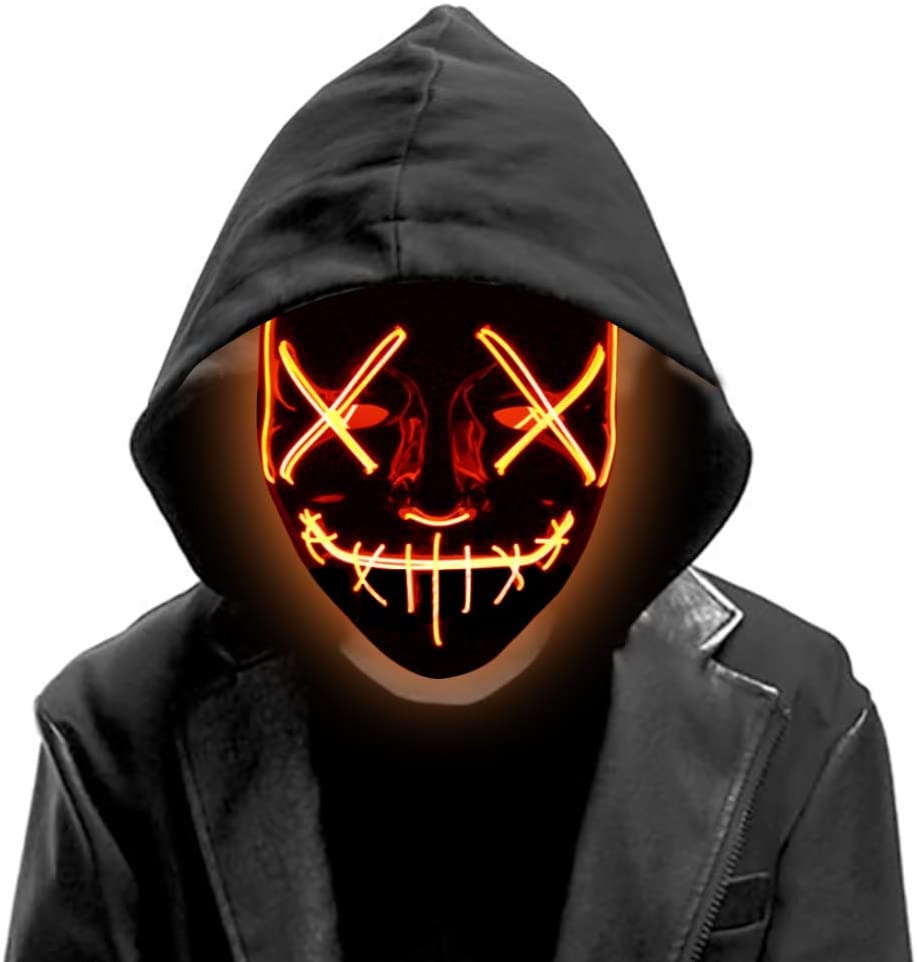 Halloween Party Cosplay LED Purge Mask With Led Gloves