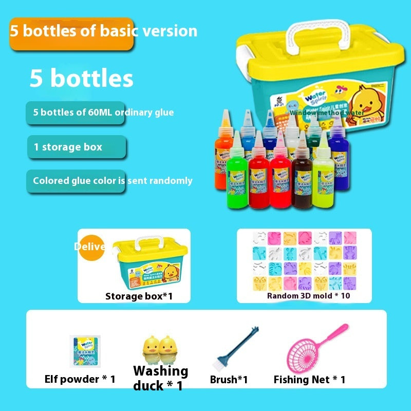 Magic Water Bottle Toy Set for Kids with Storage Box