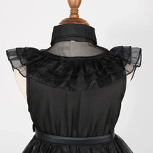 Load image into Gallery viewer, Official Wednesday Addams Costume Kids Black Dress
