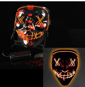 Glowing Mask LED Mask Halloween Clown Funny Bundy