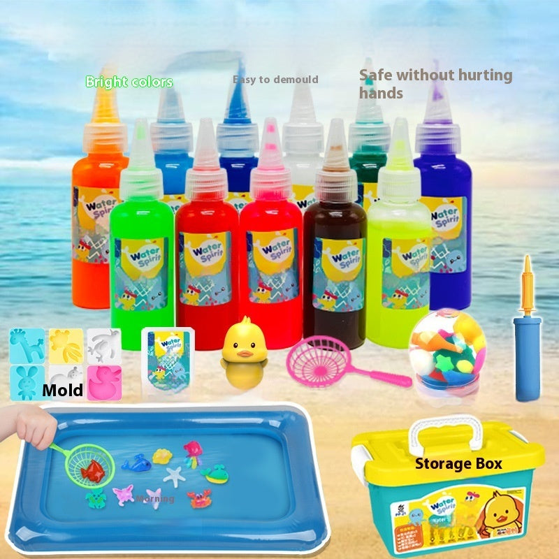 Magic Water Bottle Toy Set for Kids with Storage Box