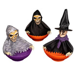 Halloween Skull Fruit Plate Spooky Electric Skeleton Candy Holder