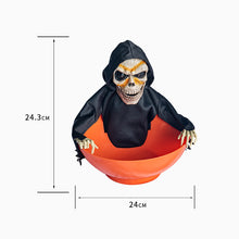Load image into Gallery viewer, Halloween Skull Fruit Plate Spooky Electric Skeleton Candy Holder
