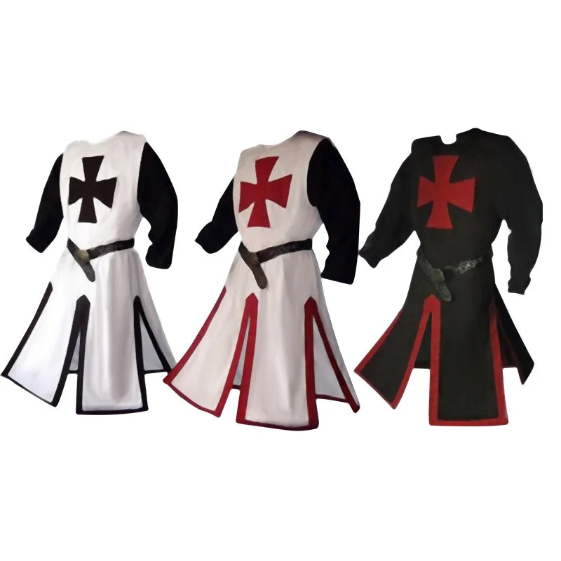 Official Mens Medieval Crusader Knights Templar Tunic Cosplay Costumes