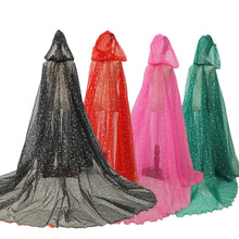 Load image into Gallery viewer, Official Gothic Punk Cloak Soft Tulle Capes with Hood Cape Halloween Costume for Women
