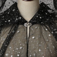 Load image into Gallery viewer, Official Gothic Punk Cloak Soft Tulle Capes with Hood Cape Halloween Costume for Women
