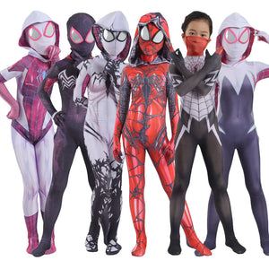 Spider Man & Spider Girl Gwen Stacy & Black Panther Spandex Jumpsuits for Boy & Girl