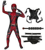 Official Children and Adult Deadpool Cosplay Costume with Mask and full Accessories