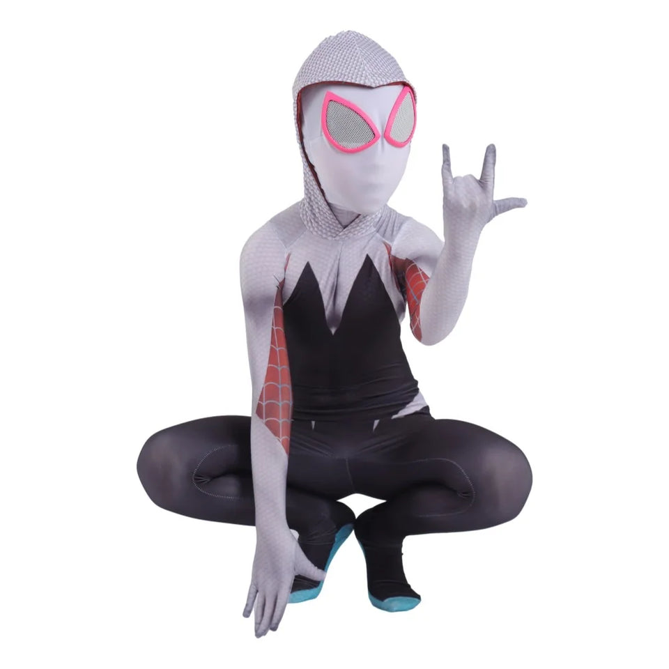 Spider Man & Spider Girl Gwen Stacy & Black Panther Spandex Jumpsuits for Boy & Girl