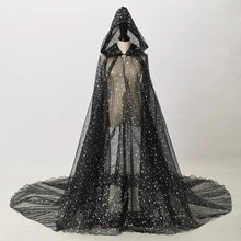 Load image into Gallery viewer, Official Gothic Punk Cloak Soft Tulle Capes with Hood Cape Halloween Costume for Women
