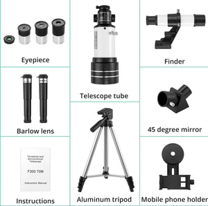 Space Telescope For Kids- 150X High Power Zoom HD Beginners Telescope with Tripod