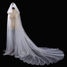 Load image into Gallery viewer, Official Gothic Punk Cloak Soft Tulle Capes with Hood Cape Halloween Costume for Women
