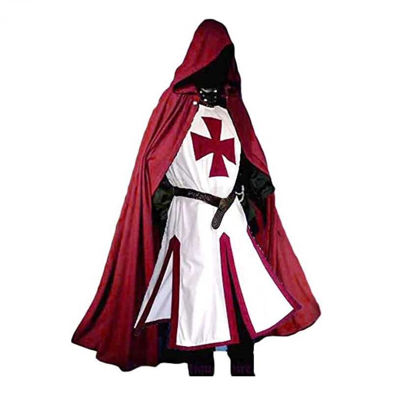 Official Mens Medieval Crusader Knights Templar Tunic Cosplay Costumes