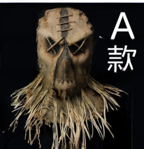 Df Halloween Horror Scarecrow Mask Scary Halloween Props Full Head Latex Mask Cosplay Party Costume Set
