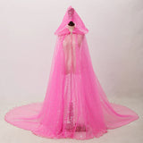 Official Gothic Punk Cloak Soft Tulle Capes with Hood Cape Halloween Costume for Women