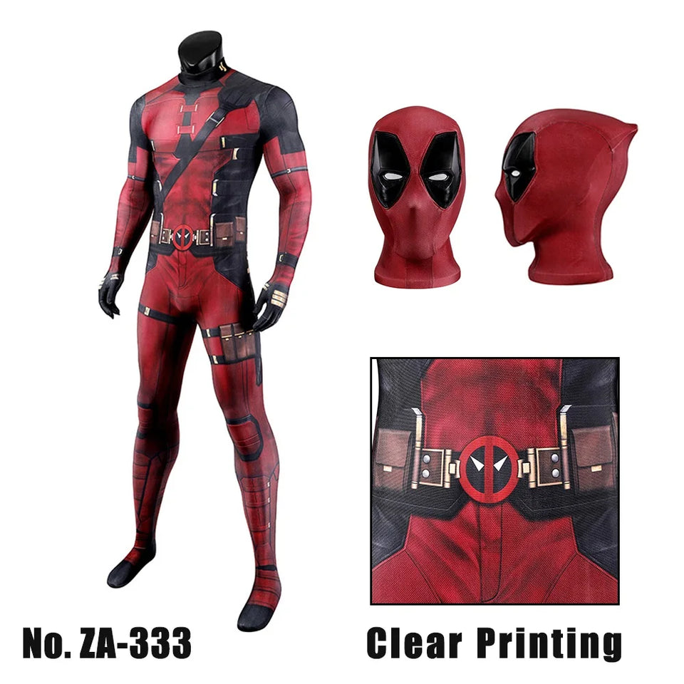 Official Children and Adult Deadpool Cosplay Costume with Mask and full Accessories