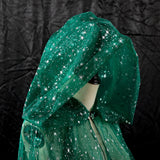 Official Gothic Punk Cloak Soft Tulle Capes with Hood Cape Halloween Costume for Women