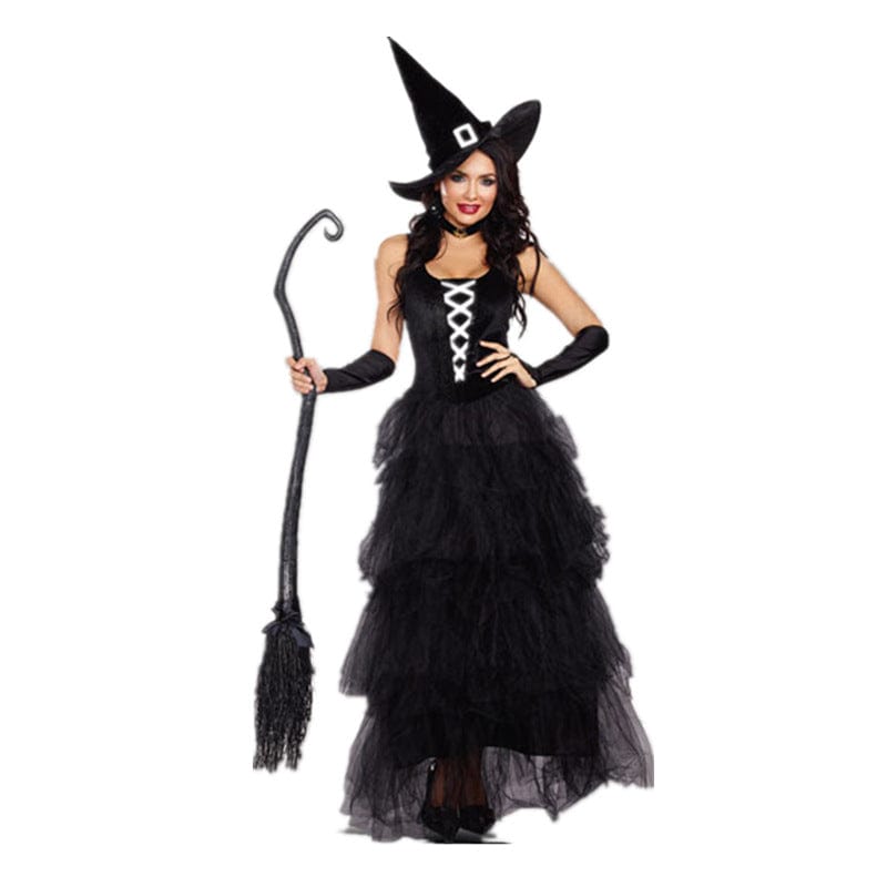 Official Witch Costume Masquerade Party Adult Role-Play